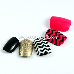 Healthy Fingers Fake Nails Stripe pattern For women
