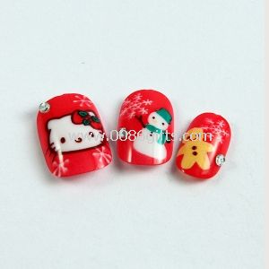 Hello kitty christmas Fake Nails For little girls