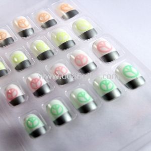 Peace pattern Kids Fake Nails