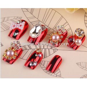 Colorful 3D Diamond false nail tips Full Cover