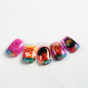 Cute Acrylic Full Cover False Nails french manicure With Pre Glued