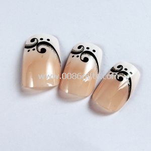 Easy DIY Black Fake Nails French Manicure