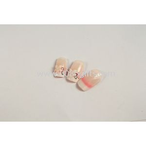 French Manicure natural looking Fake Nails 3D Kits For Fingers