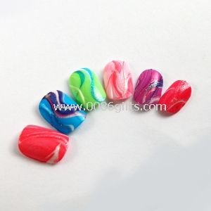 Funky Acrylic natural looking fake nails Tips