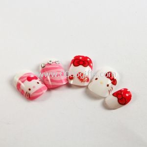Hello kitty natural Fingers Fake Nails