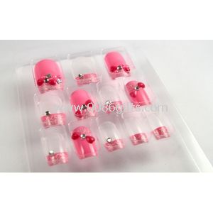 3D Heart Fingers Fake Nails