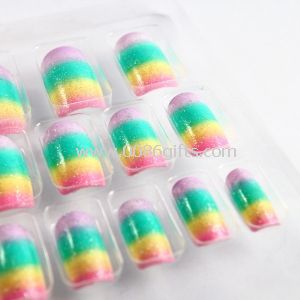 Full cover Fingers Fake Nails french manicure with ABS material