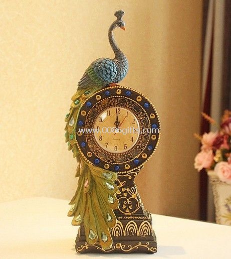 Peacock southeast Asia desk clock Clock furnishing articles