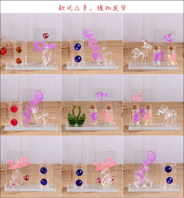 Creative glass handicraft zakka brush pot ornament furnishing articles