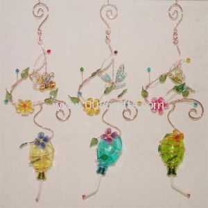 Bird Feeder Made of Stained GLS and Metal