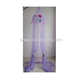 Circular mosquito net with canvas top, fits kids bed sizes
