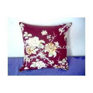 Square Flower printed canvas cushion