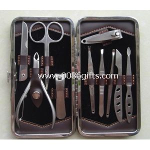 Brown color PU pouch beauty set manicure
