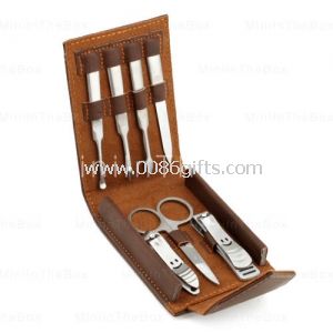 Manicure set in leather case