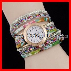 Crystal Leather Band Watch