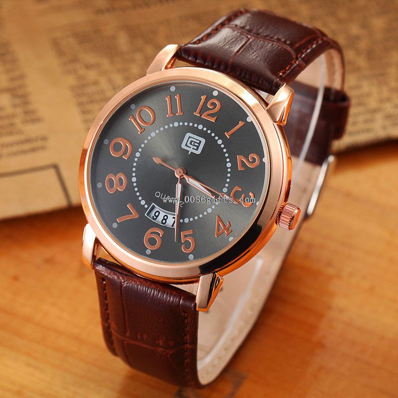 PU strap calendar men watches
