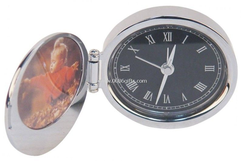 Metal Alarm Clock with Photo Frame