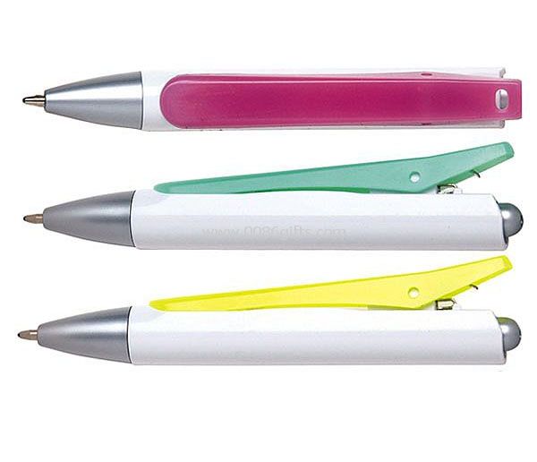 Big clip ball pen