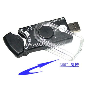 All in one card reader with rotable shell