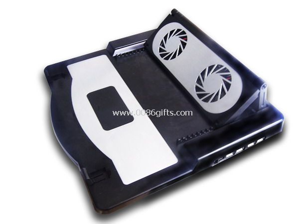 Plastic cooling pad with 2 fans
