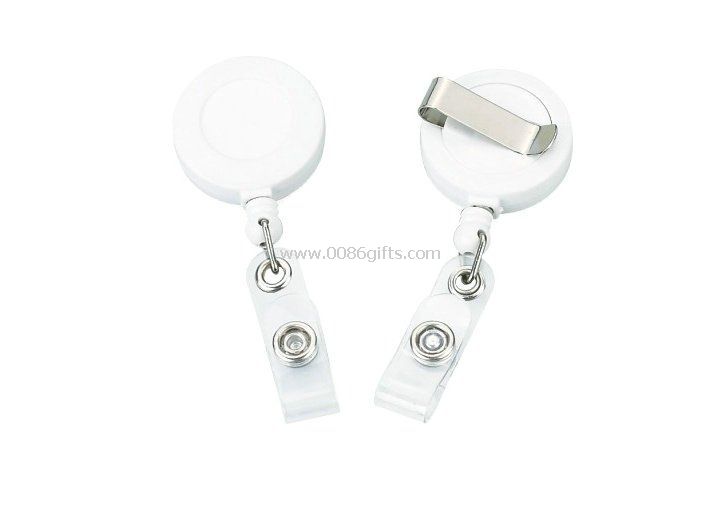 Logo printed advertisement ABS Retractable ID Badge Reels with Iron triangle hook