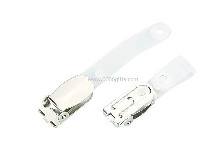 Silver Metal flip top hanging ID card, name Badge Holder Clip