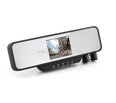 Podwójny soczewka w pojazd samochód kamery Rejestrator lusterko wsteczne DVR Video Dash Cam