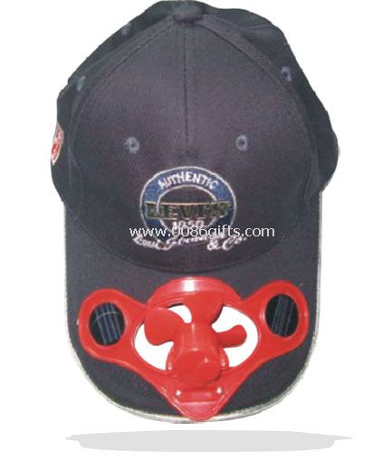 Solar cap with fan