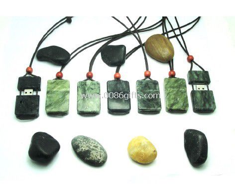 Dostosowane pendrive"a USB w prawdziwe jade kamień materiał z logo dołączony ciąg