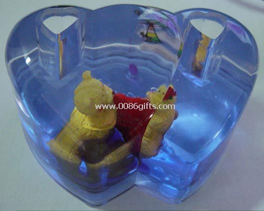 Liquid double heart Paperweight