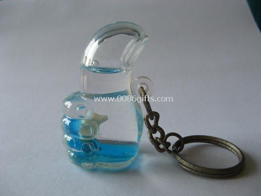 Liquid hand shape keychain
