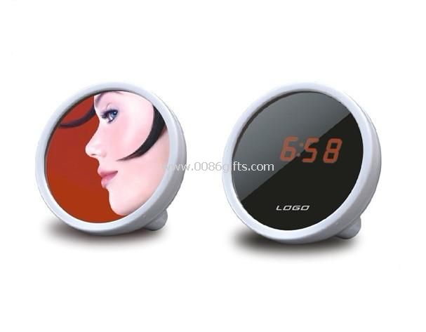 Mirror with digital clock