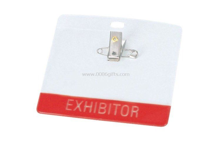 Spring jaw clip custom landscape Conference Name Badge Holders