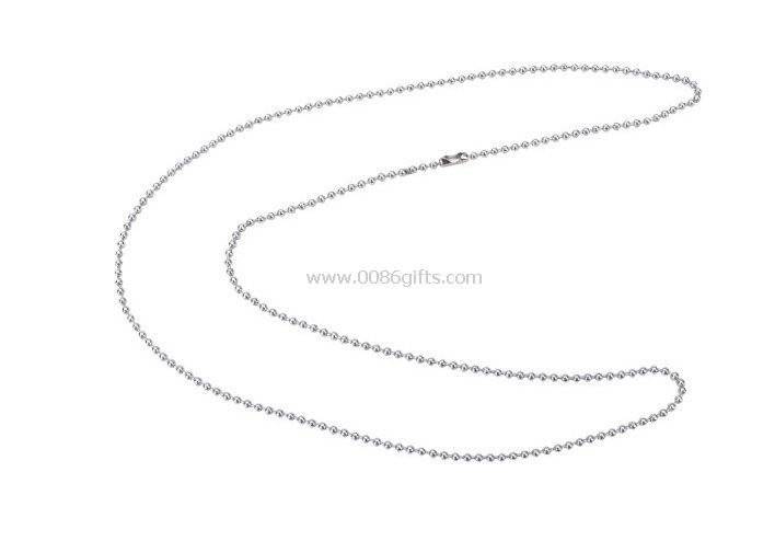 Silver Metal nickel and chrome Plate bead chain  ID Card Holder Lanyard