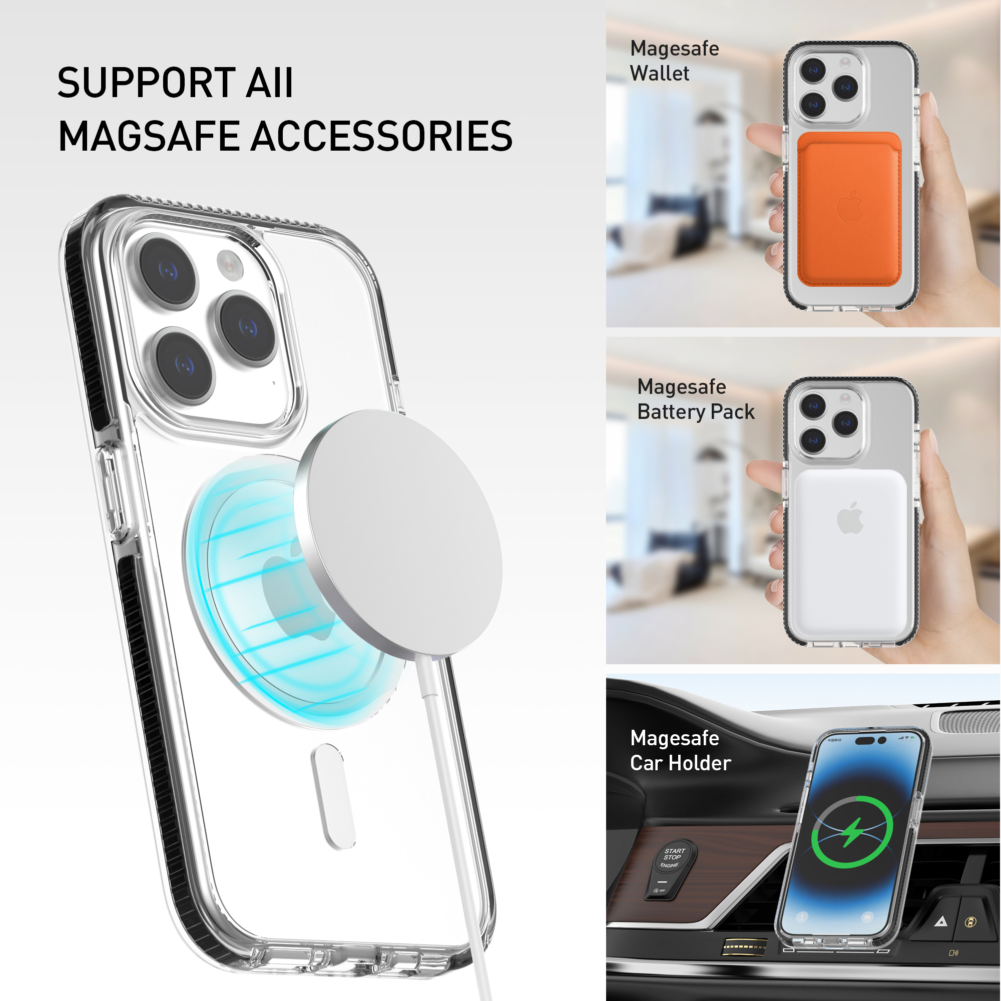 Pouzdro s vysokou odolností proti nárazu a silnou magnetickou přitažlivostí pro iPhone