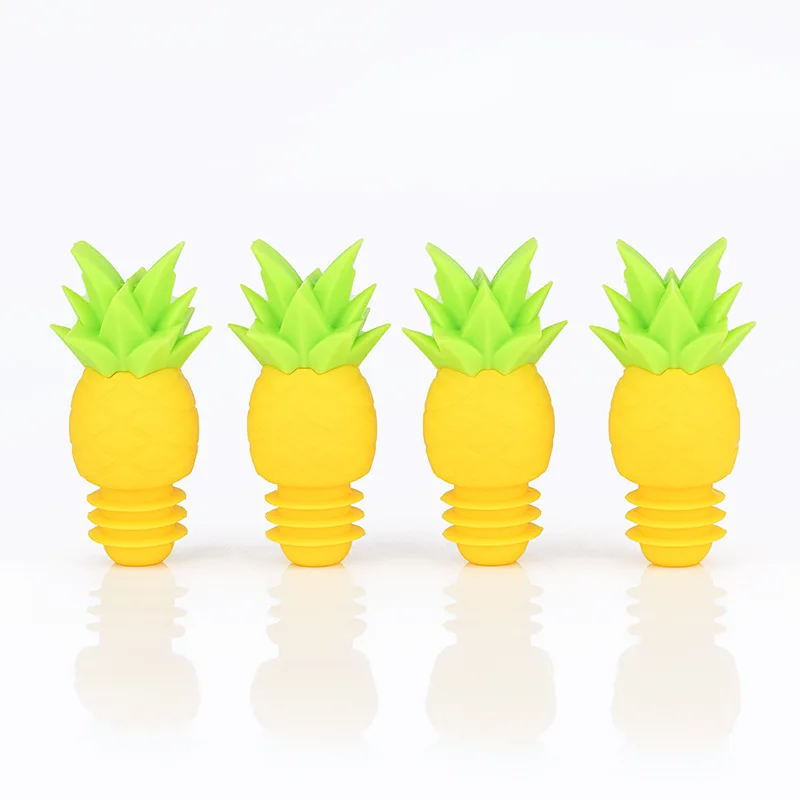 Ananas-Weinverschlüsse mit Glasmarkern