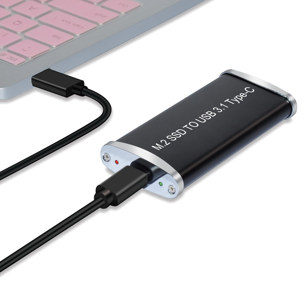 Bærbar mini M.2 SSD-kort til Type-C HDD-adapter