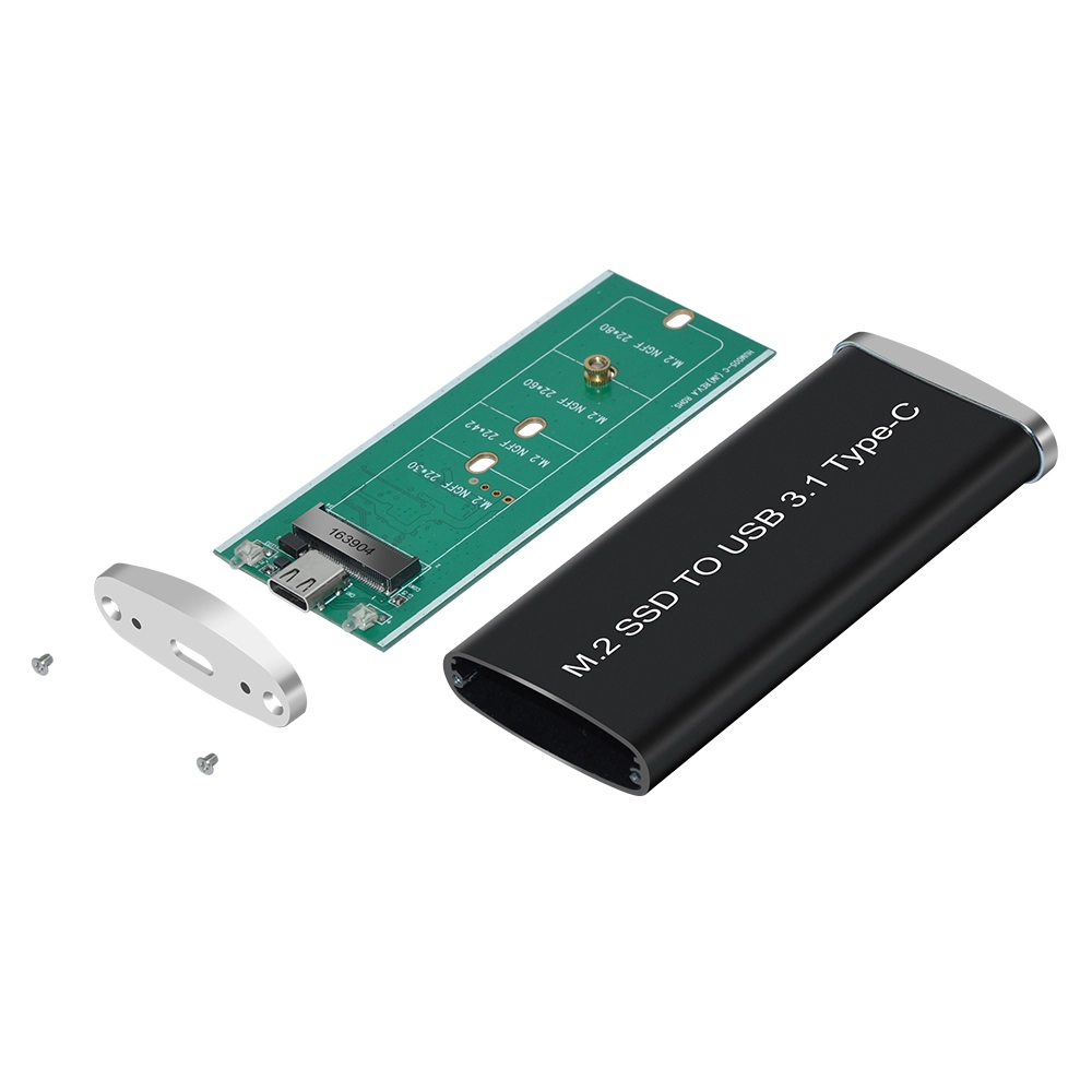 Bærbar mini M.2 SSD-kort til Type-C HDD-adapter