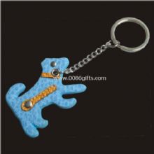 Dog Shape Leather Keychain images