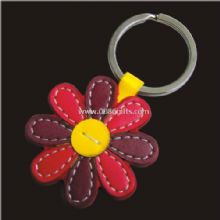 Flower Shape Leather Keychain images
