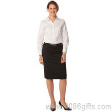Womens Mid Length Lined Pencil Skirt In Poly/Viscose Stretch images
