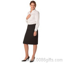 Womens Mid Length Lined Pencil Skirt In Poly/Viscose Stretch Strip images