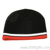 Knitted 100% Acrylic Contrast Stripes Beanie images