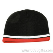 Rajutan 100% akrilik kontras garis Beanie images