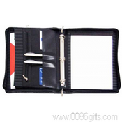 A4 Leather Zipper Portfolio with 3 Ring Binder images