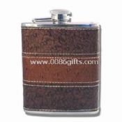 6oz Hip Flask gainé de cuir images