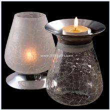 Zinc alloy and ice crackle glass Candle Holder images