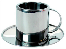 Metal Espresso Cup and Saucer images