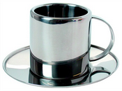 Metal Espresso Cup and Saucer images