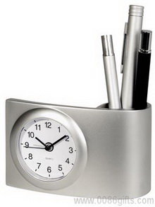 Metal Desk Clock/ Pen Caddy images